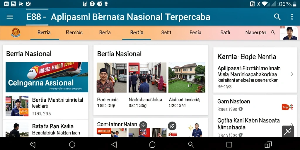 Tampilan antarmuka E88 yang menarik dan sesuai untuk berita nasional.