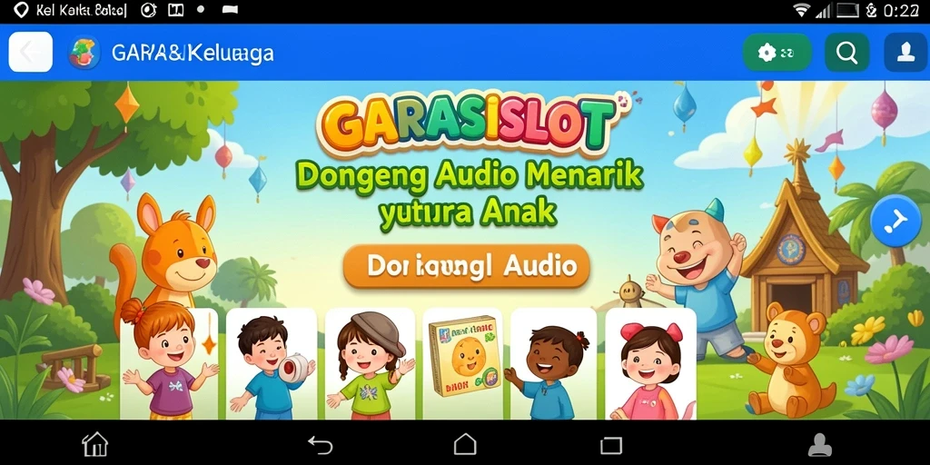 Antarmuka aplikasi GARASISLOT yang menarik dan ramah anak.