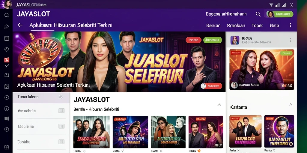 Tampilan antarmuka JAYASLOT menampilkan berita selebriti terbaru.