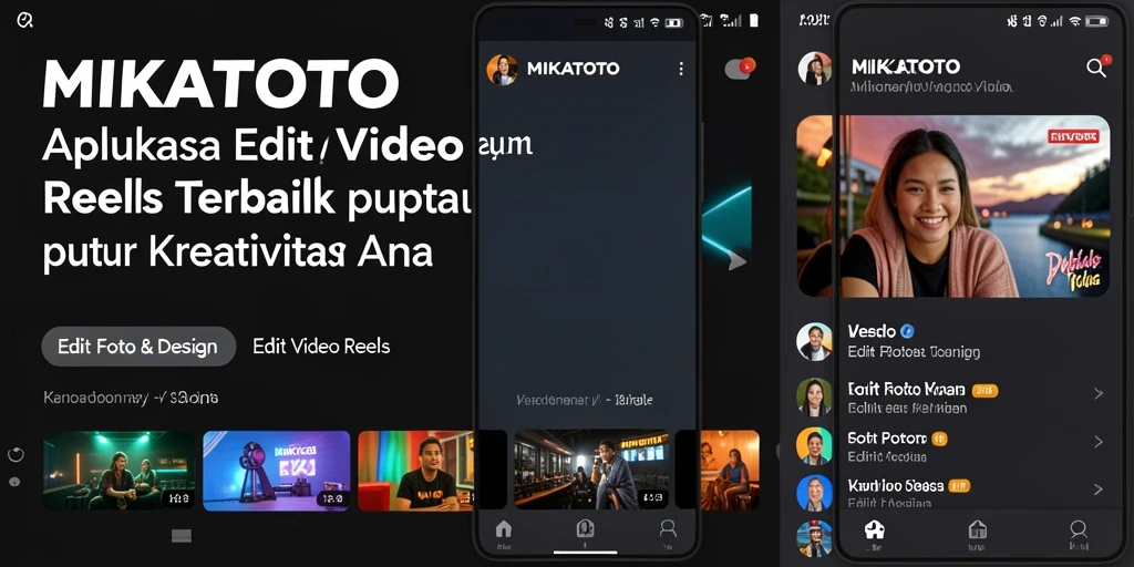 Antarmuka MIKATOTO yang intuitif dengan beragam fitur Edit Video Reels.