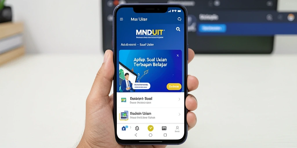 Tampilan antarmuka aplikasi MNDUIT untuk Soal Ujian.