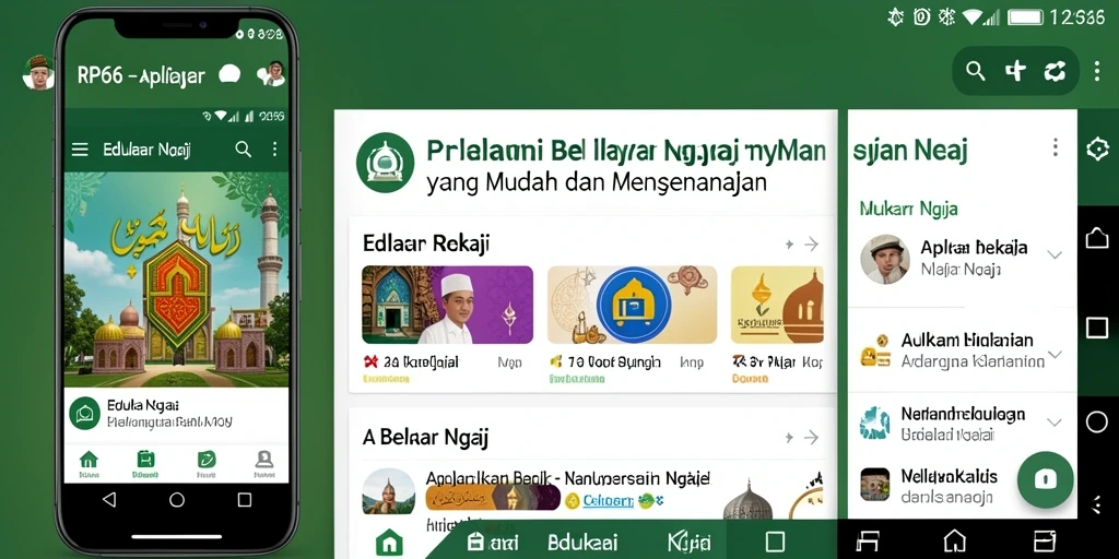 Antarmuka RP66 yang menampilkan fitur belajar ngaji yang interaktif.