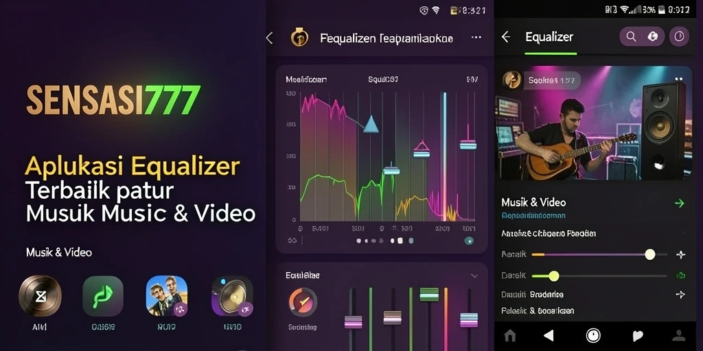 Tampilan antarmuka aplikasi Equalizer SENSASI777 yang menarik.
