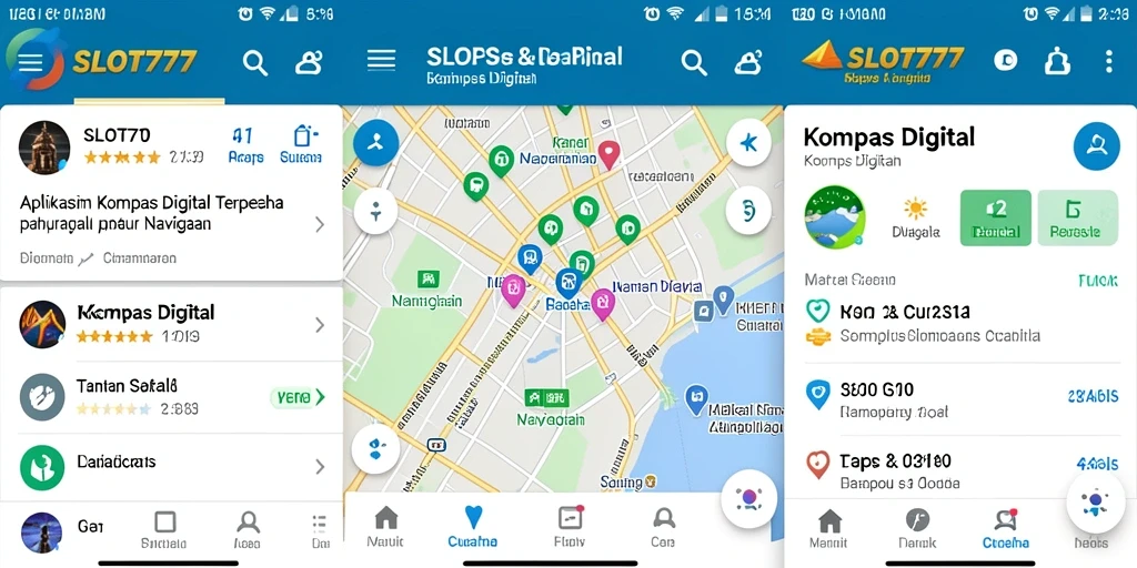 Antarmuka SLOT777 yang menampilkan fungsi Kompas Digital dengan jelas.