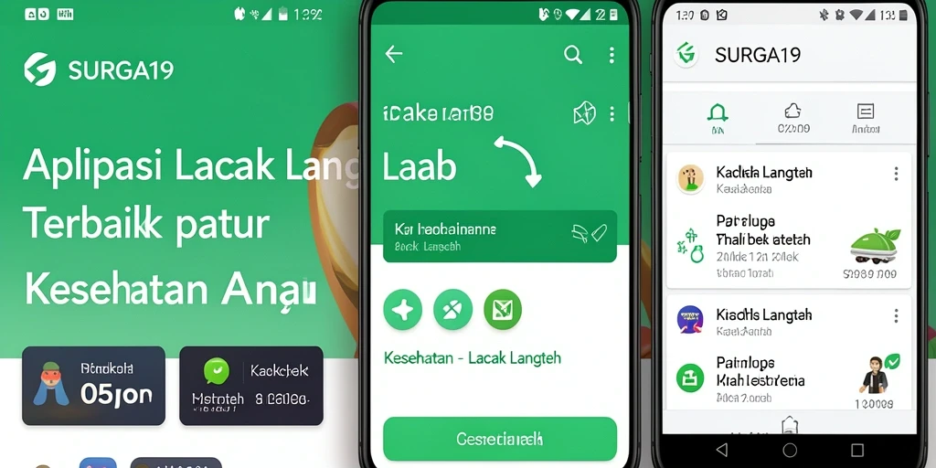 Tampilan antarmuka SURGA19 saat melacak langkah dengan detail informasi.