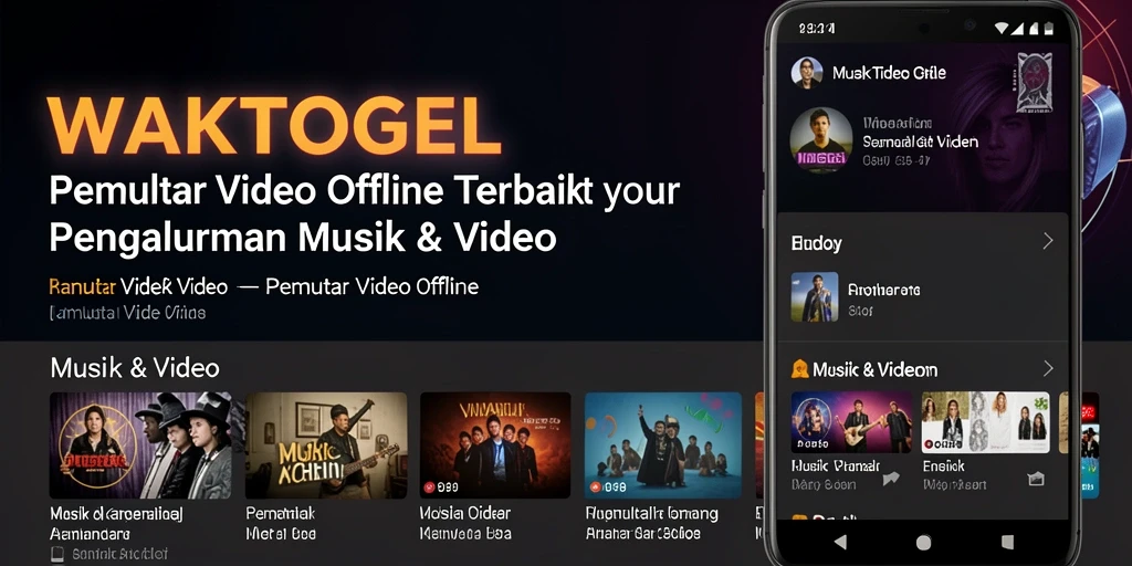 Antarmuka WAKTOGEL yang memudahkan pemutaran video offline.